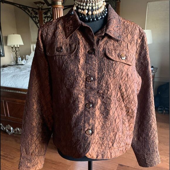 Coldwater Creek Quilted Bronze Jacket - Picture 1 of 10